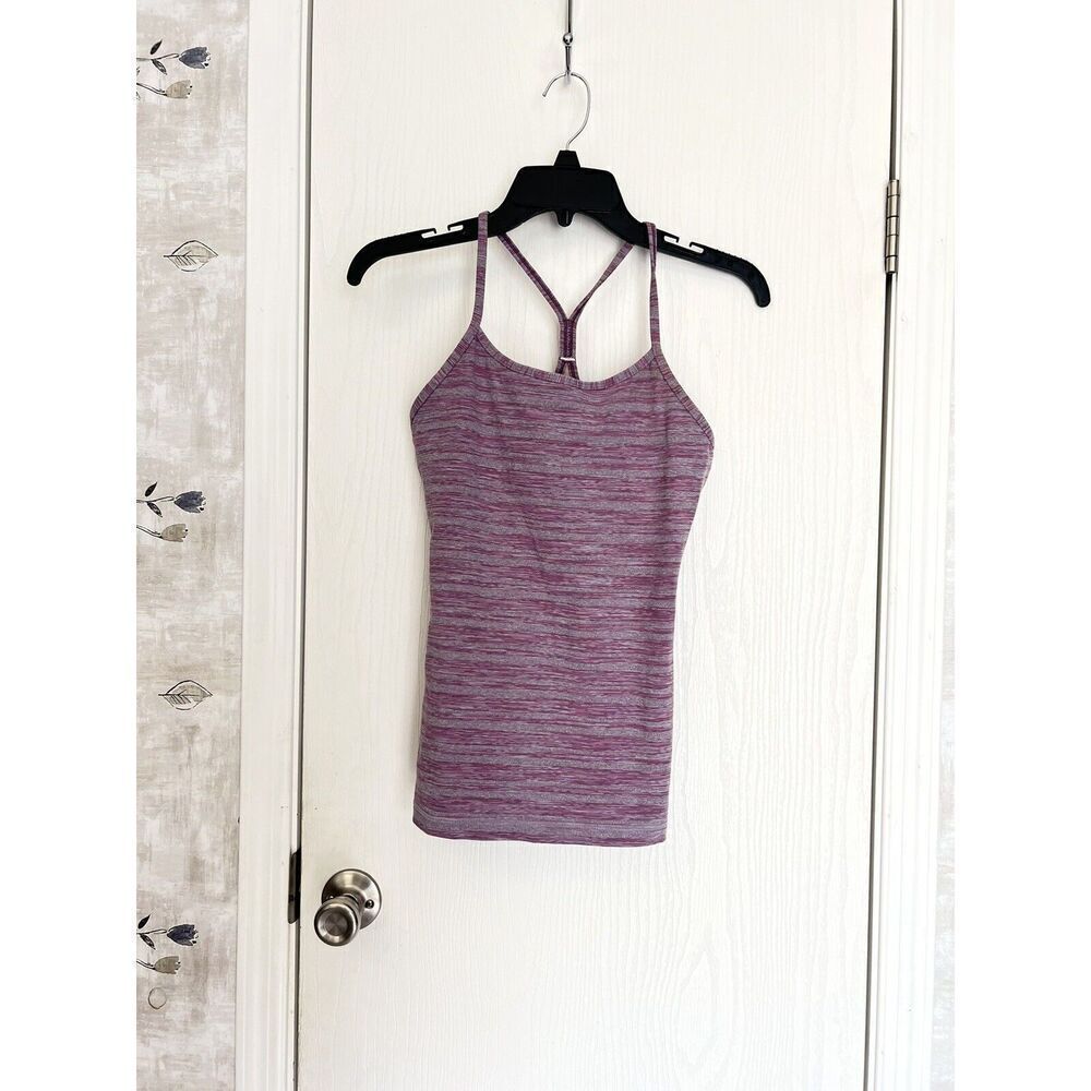 LULULEMON Sexy Y-Back Tank Top Heather Purple Gray Womens size 6 - 2072